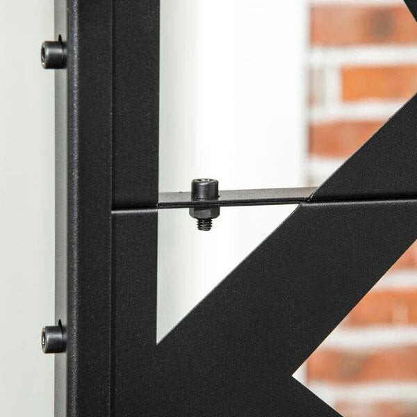 Freestanding Garden Partition Screen Metal Decorative with Expansion Screws, Black