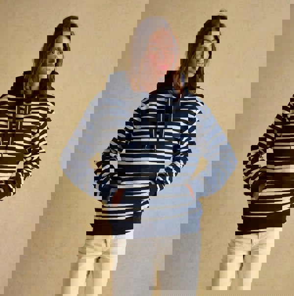 Joules MILBOURNE Womens Hoodie Navy/White Stripe