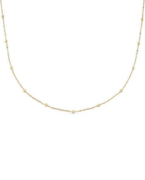 Dainty 14K Gold Bead Choker Necklace - Necklaces - Elk & Bloom