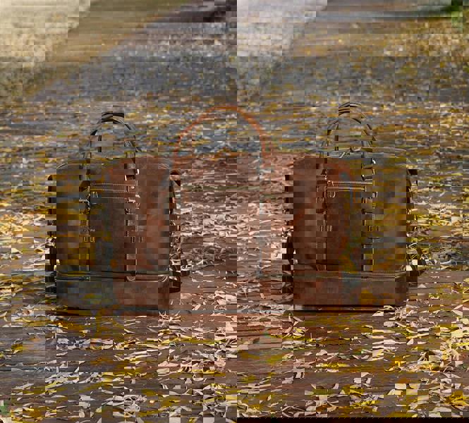 Touribag Genuine Leather Duffel With Suit Compartment