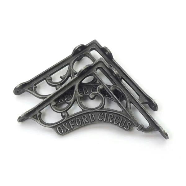 Pair of Antique Cast Iron Oxford Circus Victorian Style Shelf Brackets