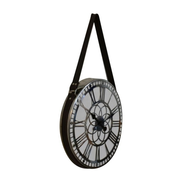 Artisan Furniture White Chrome Hanging Wall Clock