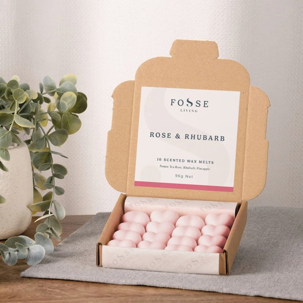 Fosse Living Rose & Rhubarb Wax Melts - 16 Pack
