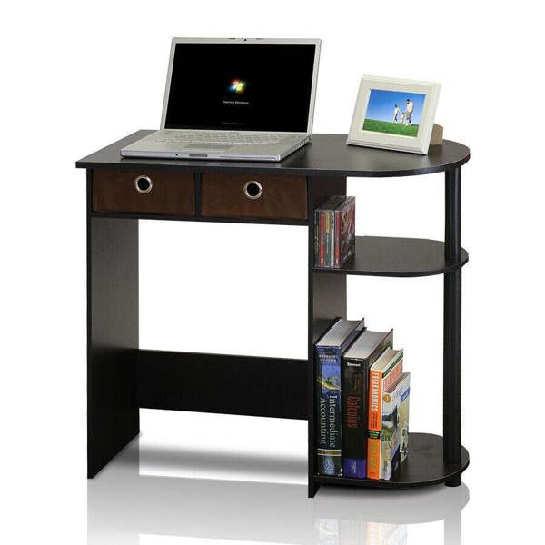 WALPLUS Go Green Home Laptop Notebook Computer Desk/Table, Espresso/Black/Brown Crafted for Practical Use and Stylish Living Spaces