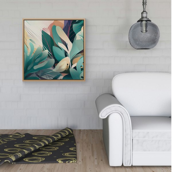 Warren Reed Abstract Tropical Leaves Framed Canvas