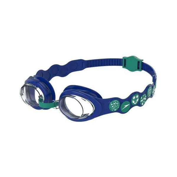 Speedo Sea Squad Junior Spot swim goggles with blue/green smiley straps