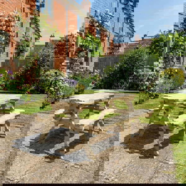 Arbor Garden Solutions Fortem Rounded Pub Style Picnic Table Benches Set