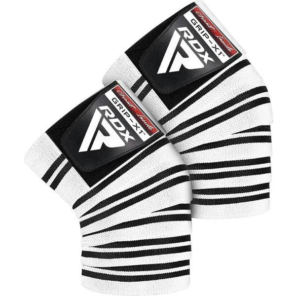 RDX Sports GYM KNEE WRAPS WHITE/BLACK PLUS