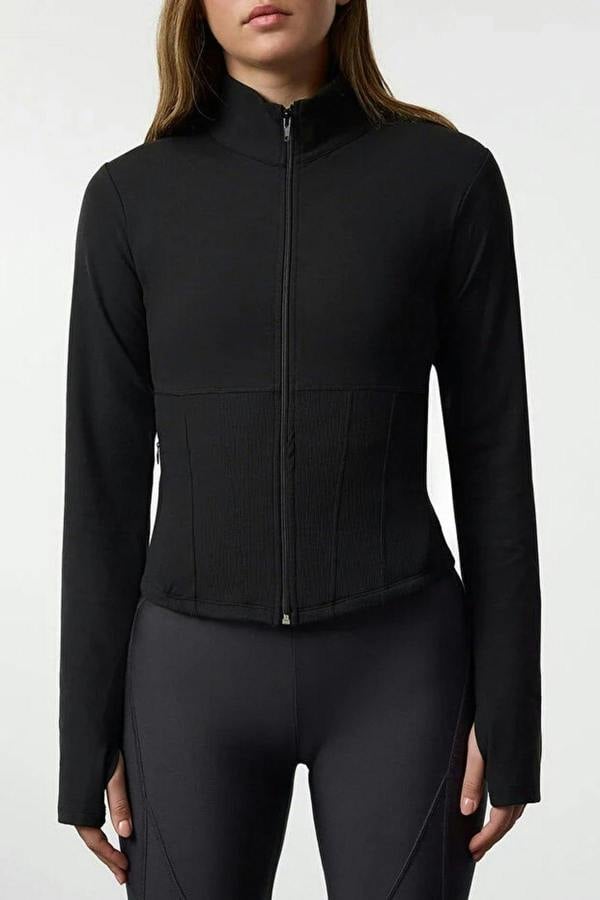 WOVCOR Thumbhole Knitted Sports Jacket