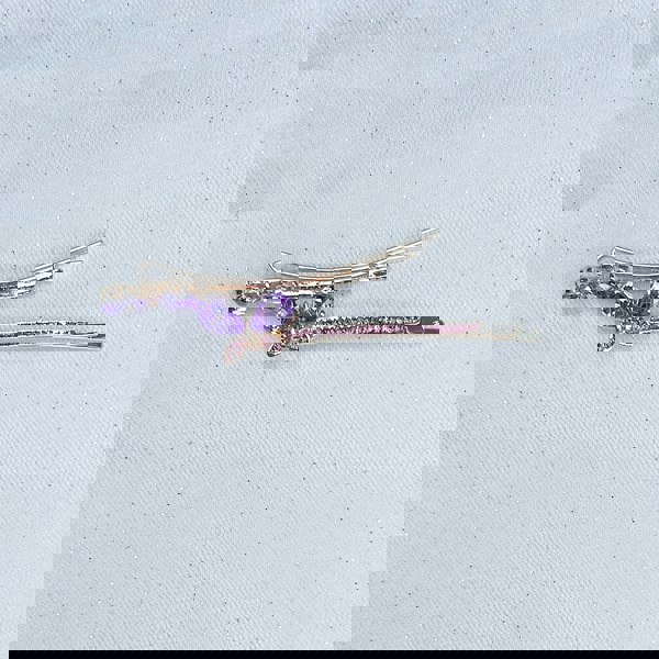 Butterfly Hair Grips Butterfly Hair Slides Purple Sparkly Hair Slides crystal