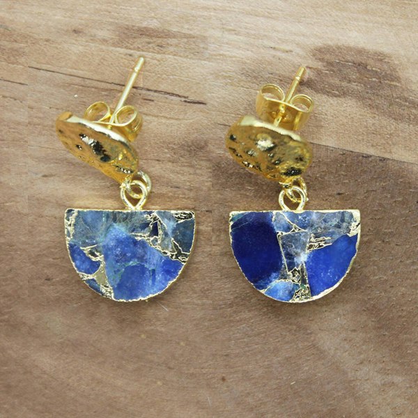 Hammered Sapphire September Birthstone Earrings