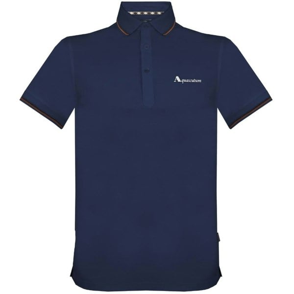 Aquascutum Brand Logo Polo Shirt - Navy