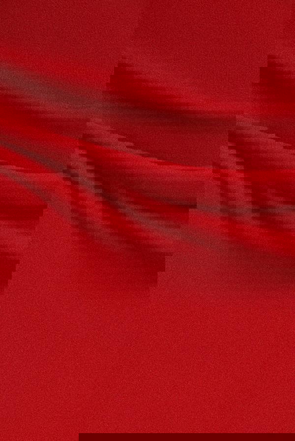 One Shoulder Organza  Fan Detail Lace Bodice Midi Dress - Red DR4607