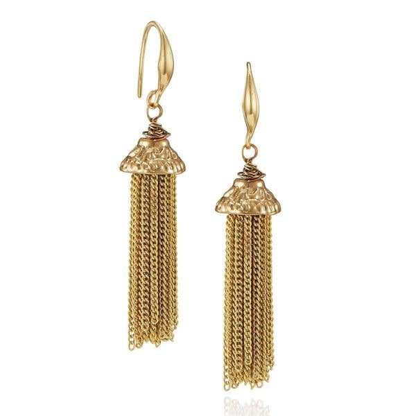 Pia Gilded Chimes Antique Gold-Tone Tassel Earrings