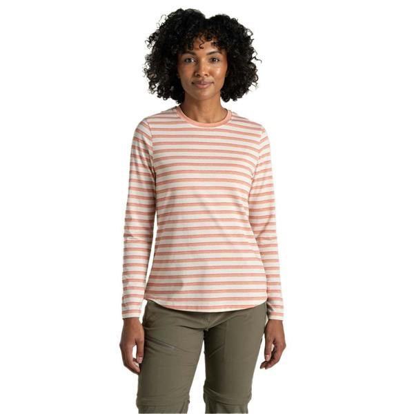 Craghoppers Womens/Ladies Akona Striped Nosilife Long-Sleeved T-Shirt - Clay - 