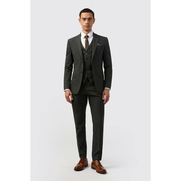 Limehaus Slim Fit Charcoal Stretch Jacket