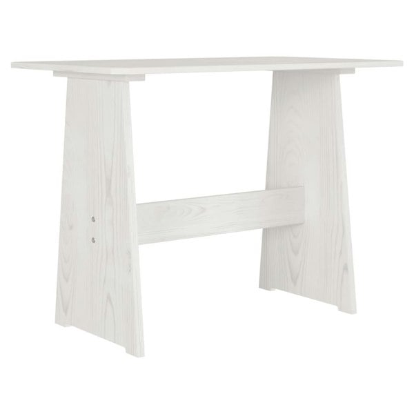 Berkfield Dining Table with Bench White Solid Pinewood