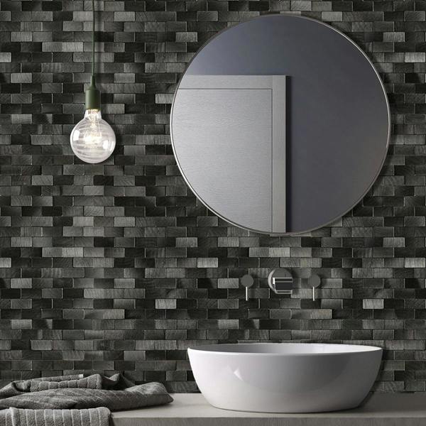 ENER-J Urban Alloy Pattern Peel & Stick Aluminum Tile, Size:300 x 300 x 4 mm (Pack of 4)