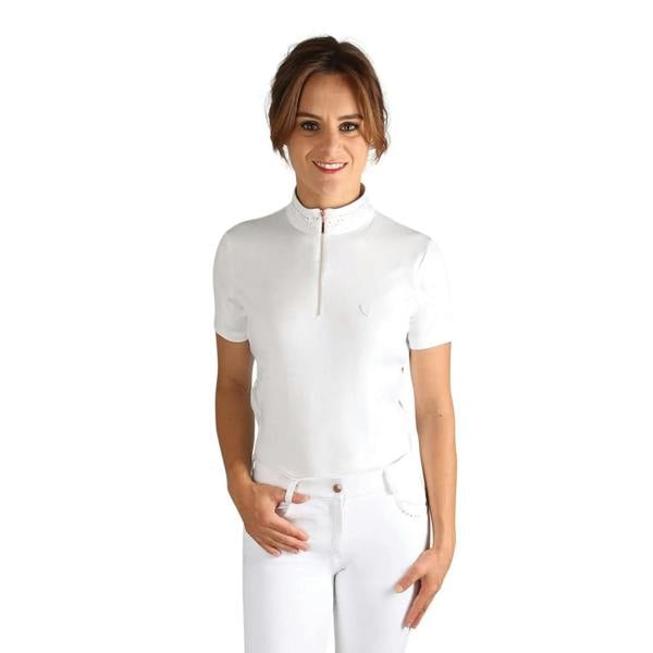 HyFASHION Womens/Ladies Roka Royal Diamante Show Shirt - White/Rose Gold - 