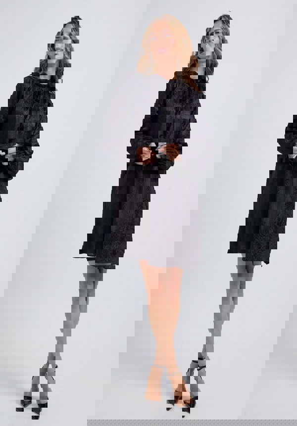 Jacquard Mini Dress in Black