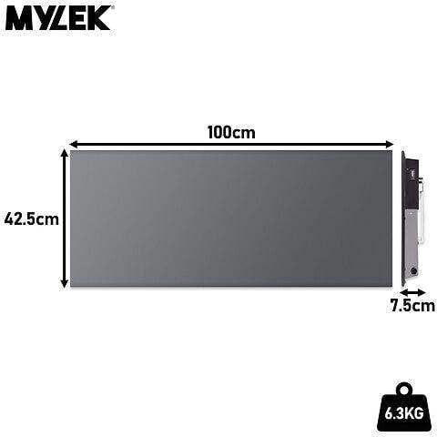 MYLEK Electric Radiator Panel Heater Grey WIFI Smart APP Eco 2000W Bathroom Safe Wall Mounted Timer Thermostat
