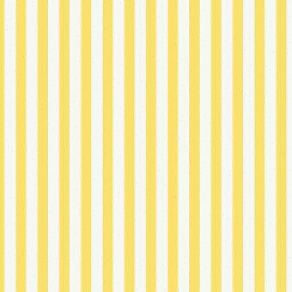 Joules Country Critters Ticking Stripe Wallpaper - Lemon - 10m