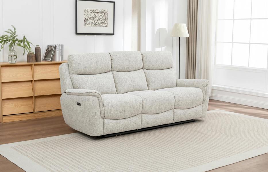 Hawbush Power Recliner 3 Seater Sofa - Beige