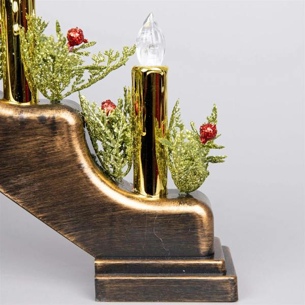 5cm Christmas Candle Bridge with 7 Warm LED Candles, Bronze Metallic Finish image 3