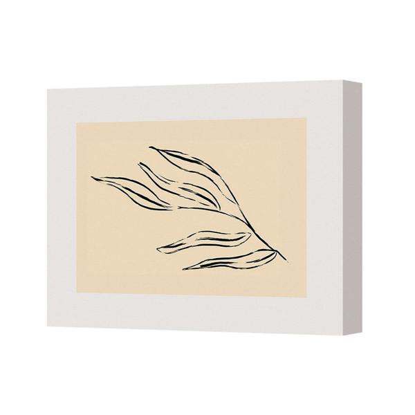 Benjamin Tate Design Contemporary Leaf Sketch Canvas Art Print Made In UK On Deep Wooden Frame