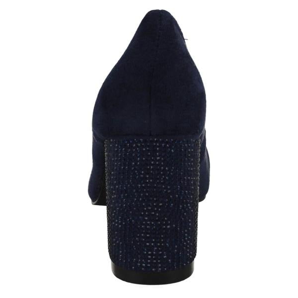 Spot On Ladies Spot On Diamante Heel And Toe Cap Court Shoes  F90138