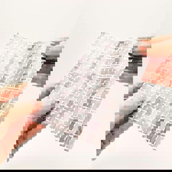 WT1593 - Picasso Grey Marble Mosaic Wall Tile Sticker Set - 15 x 15 cm (6 x 6 in) - 24 pcs