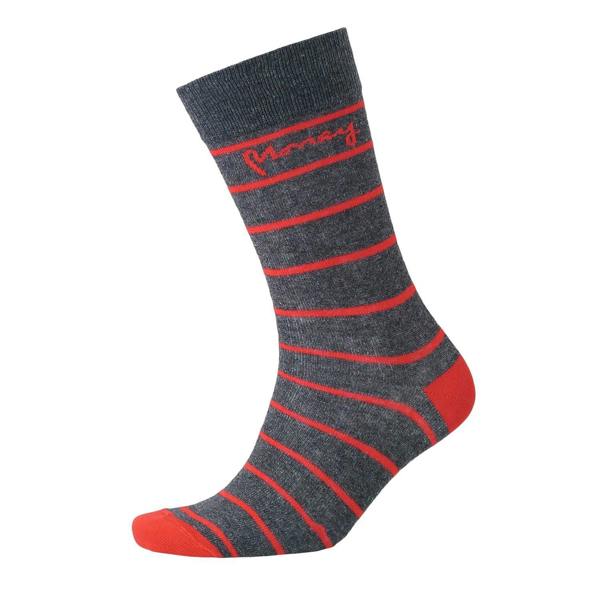 Money Mens Striped Socks (Pack of 3) - Charcoal Marl - 