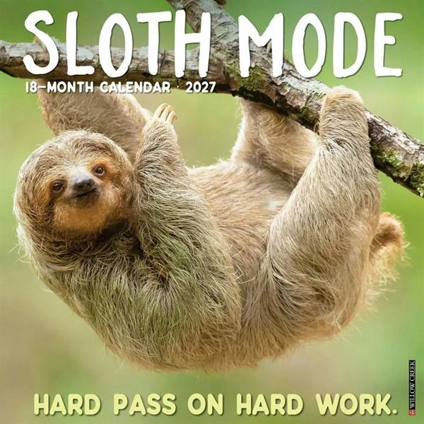 Sloth Mode Calendar 2027, Wall Calendars, Month To View, Animals, Gift