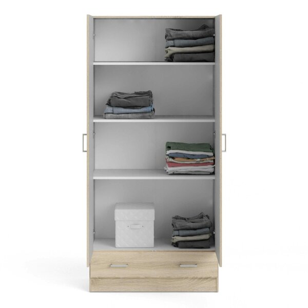 Wyld Haus Berlin Natural Slim 2 Door Bedroom Wardrobe 1 Drawer
