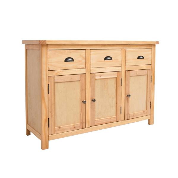 Cabinet Bits Lugo Waxed 3 Drawer 3 Door Sideboard Brass Cup Handle