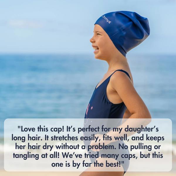 Limmys Premium Kids Long Hair Swim Caps