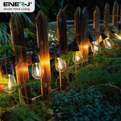 ENER-J Solar RGB+WW (2 Way) String Lights with Remote for Festive, 10 Meters, 10 lamps, IP44