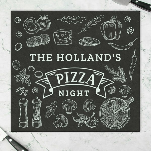 Personalised Memento Company Personalised Pizza Glass Chopping Board/Worktop Saver