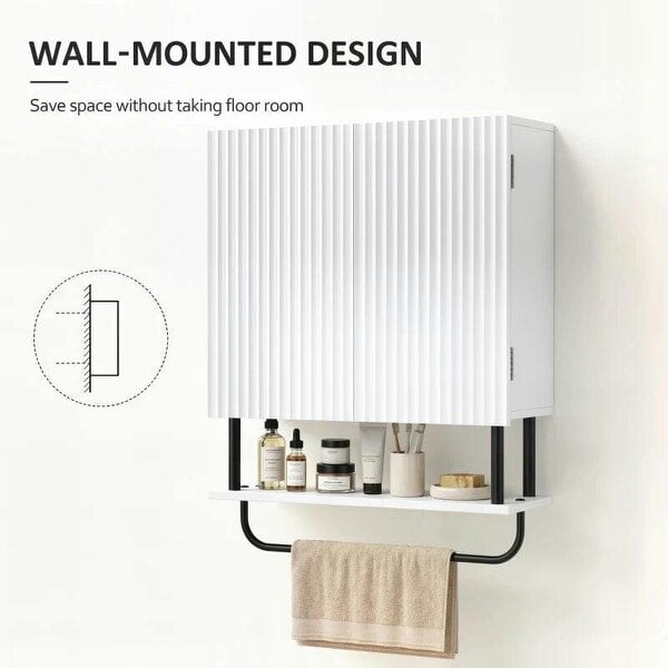 Bathroom Wall Cabinet Modern Space Saver Wall Mounted Cabinet Doors Storage White