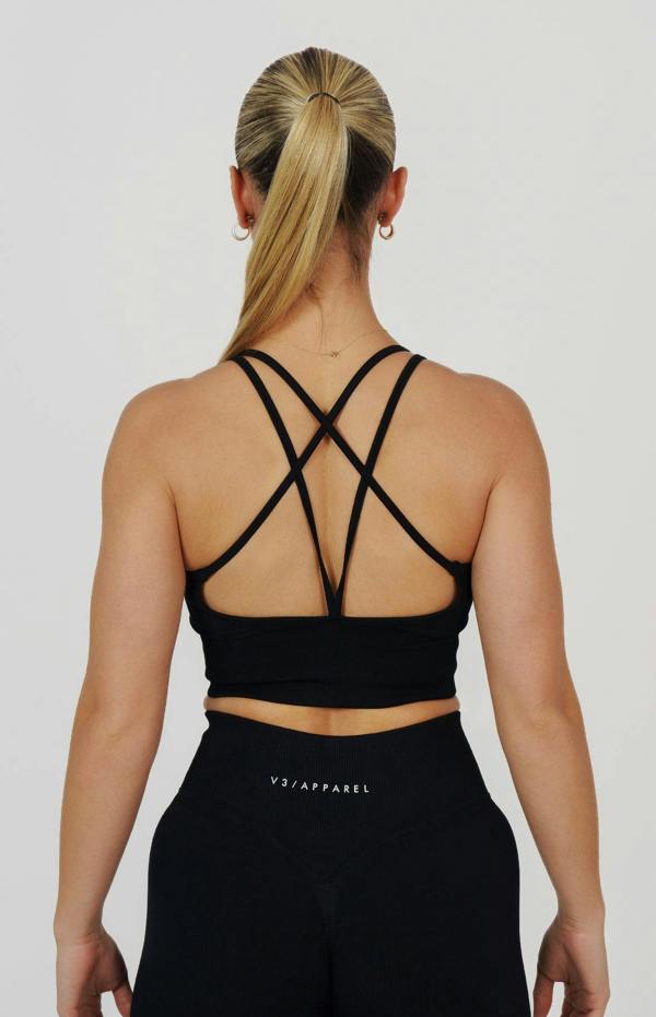 V3 Apparel Form Seamless Scrunch Sports Bra, Leggings & Shorts Set - Black
