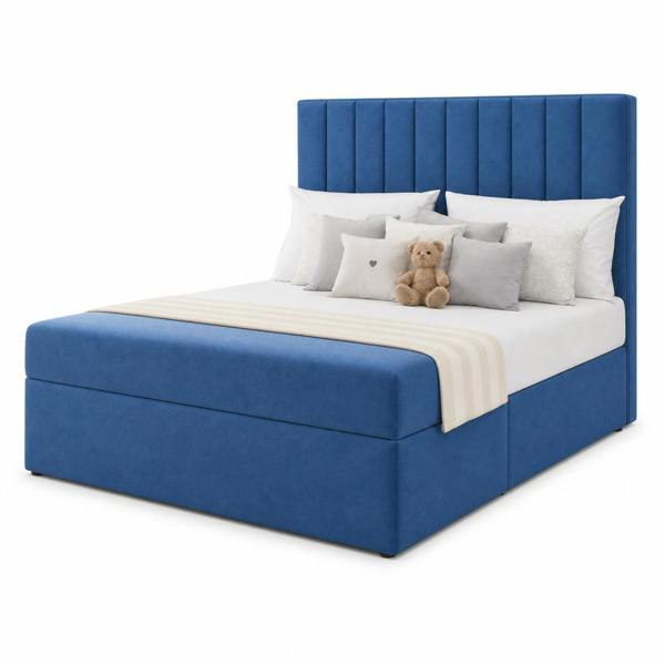 Great British Beds Sapphire Divan Bed - Blue Plush