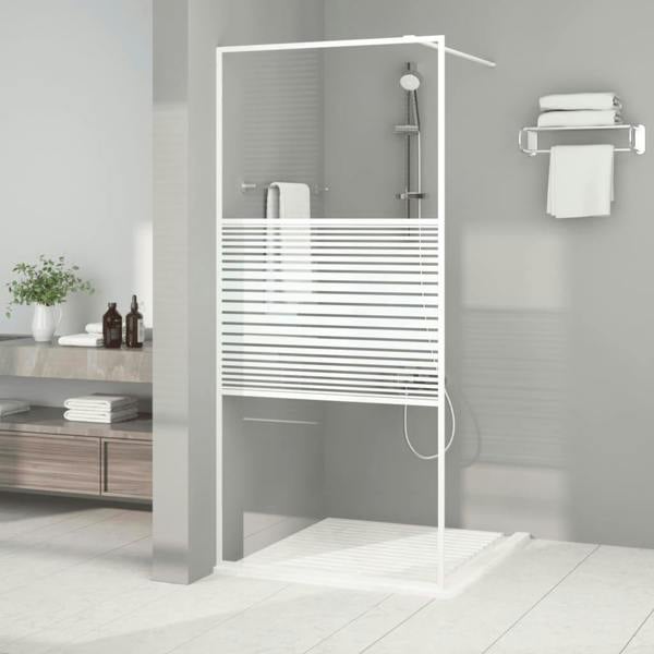 Berkfield Walk-in Shower Wall White 90x195 cm Clear ESG Glass