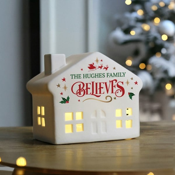 Personalised Memento Company Personalised Believe in Christmas LED House