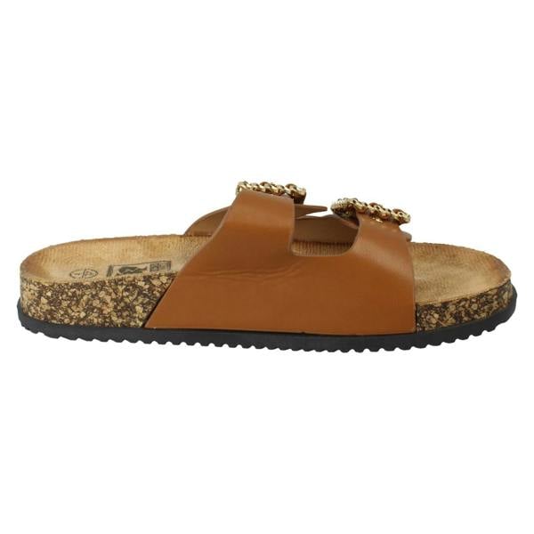 Down to Earth Ladies Down To Earth Twin Chain Buckle Sandals F00450