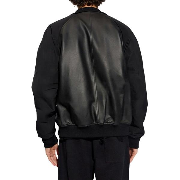 DSQUARED2 Contrast Arms Black Leather Jacket W38