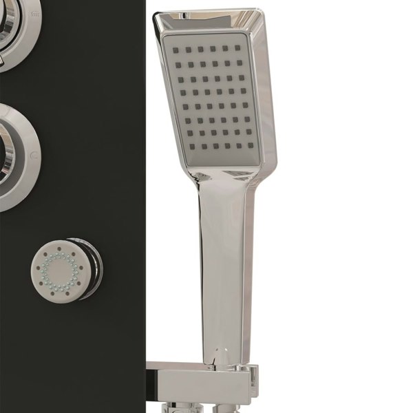 Berkfield Shower Panel Unit Glass 25x47.5x130 cm Black