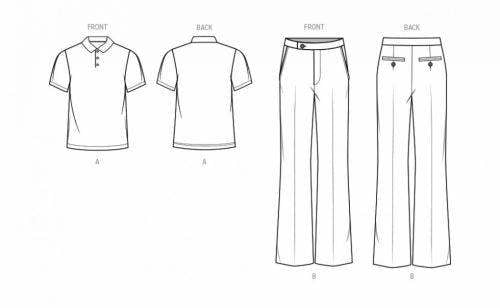 Know Me Sewing Pattern 2035, Tops, Trousers for Men, AA (34-36-38-40-42) - Intermediate