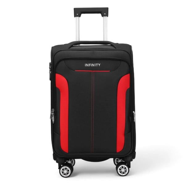 Infinity Luggage Soft Cabin Suitcase 36.5 x 23.5 x 58 cm Nylon 900D Suitable Integrated Lock for Easyjet, Ryanair, Wizzair
