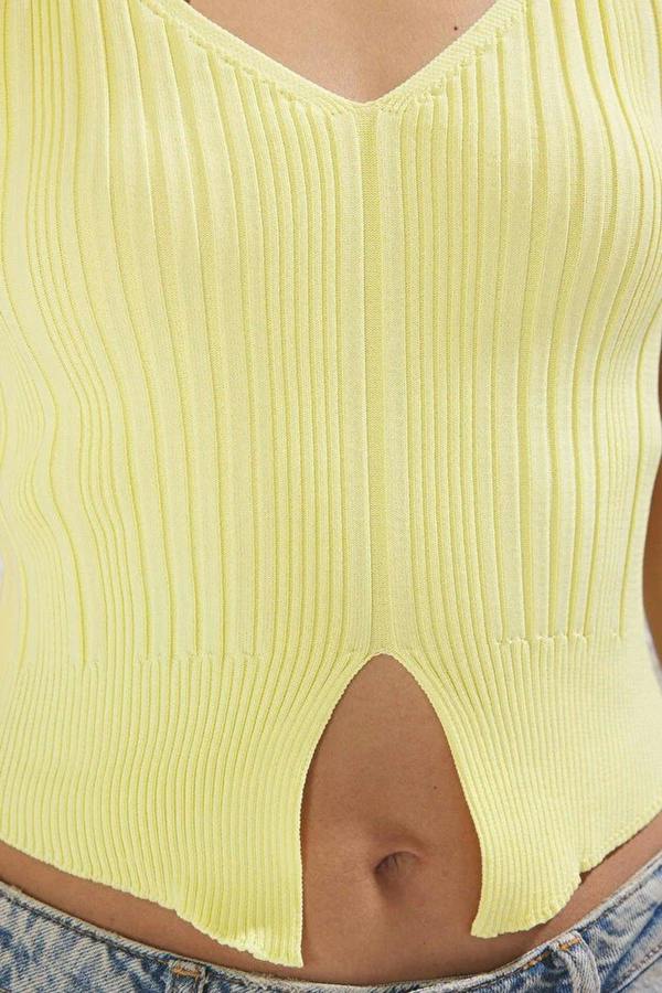 WOVCOR Halter Neck Thin Knit Blouse