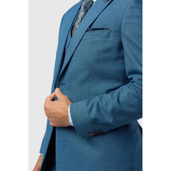 Antique Rogue Regular Fit Blake Blue Texture Jacket